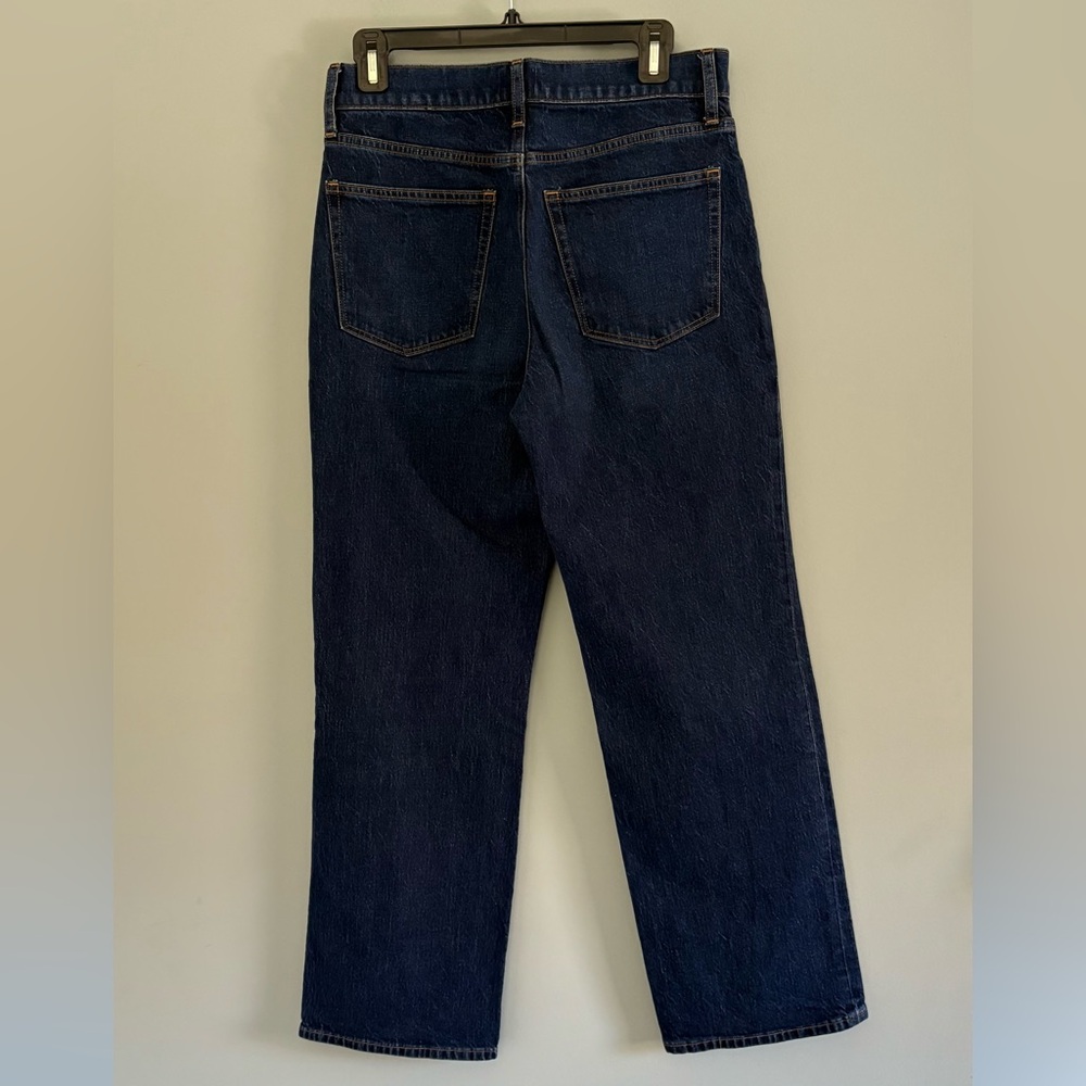 J.Crew Full Length Wide-Leg Denim Jeans Size 27 Dark Wash Button Fly - Picture 8 of 12